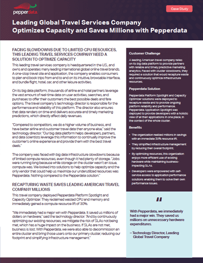 Leading Global Travel Services Company Optimizes Capacity, Saves Millions with Pepperdata