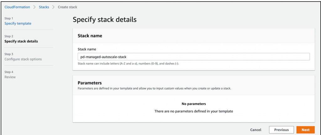 emr create stack template step 2