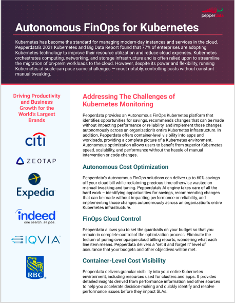 Autonomous FinOps for Kubernetes Datasheet