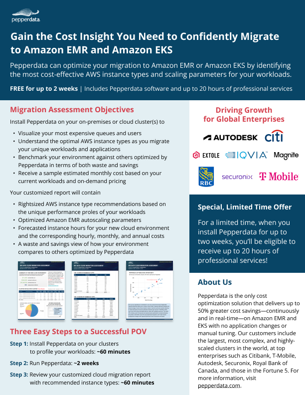 Amazon EMR and EKS Cloud Migration and Modernization Assessment