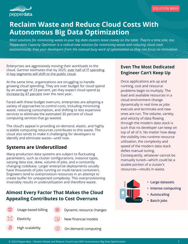Reclaim Waste and Reduce Cloud Costs With Autonomous Big Data Optimization